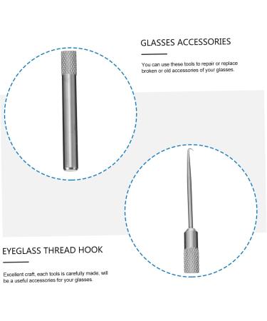 Lurrose 2-Pack Schnapps Glasses Repair Accessories - Threaded Hooks for Semi-Frame Glasses - Copper Alloy Tool for Eyewear (12.6x0.8cm) - International Shipping Available - Buy Online on GoSupps.com