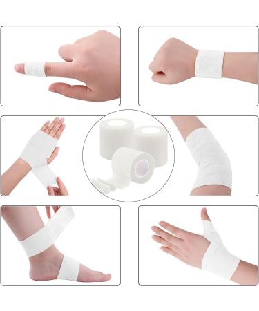 BQTQ 2 Inch Cohesive Bandage Wrap Tape - Self Adherent Stretch Wrap for Ankle Sprains - Ideal for Human and Animals - White (8 Rolls) - Buy Online on GoSupps.com