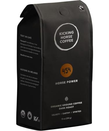 Kicking Horse Coffee Cliff Hanger Espresso Medium Roast Whole Bean 1 lb - Certified Organic Fairtrade & 454 Horse Power Dark Roast Ground 284 g - Certified Organic Fairtrade Kosher Coffee - Buy Online on GoSupps.com