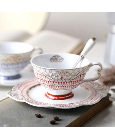 Coffee Cup Ceramic Relief Vintage and Saucer Cup Breakfast Kitchen Home Office Timpani (Color : B) - Buy Online on GoSupps.com
