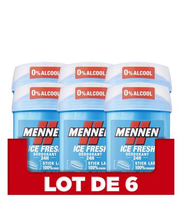 MENNEN - Deodorant Stick Large For Men - Antiperspirant 24h Effectiveness - Ice Fresh - 50 ml - Pack of 6