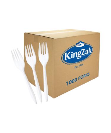Plastic Forks, Medium Weight Disposable Cutlery, Value Pack - 1000 Count, White 1000 Count Forks