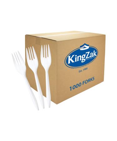 Plastic Forks, Medium Weight Disposable Cutlery, Value Pack - 1000 Count, White 1000 Count Forks - Buy Online on GoSupps.com