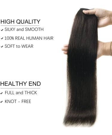 hair extensions Wire Hair Extensions Real Human Hair Wire Hair #1B Silky Straight Human Hair Extensions One Piece Wire Hair Extensions with 5 Clips with Fish Line best tape in hair extensions(16 Inch 16 Inches 1b - Buy Online on GoSupps.com