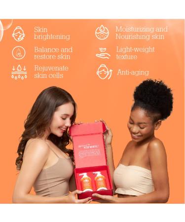 Koji White Kojic Acid & Papaya Body Lotion Gift Set for Women - Skin Brightening & Nourishing - Vegan & Cruelty Free - 8.45 Fl Oz x 2 - Buy Online on GoSupps.com
