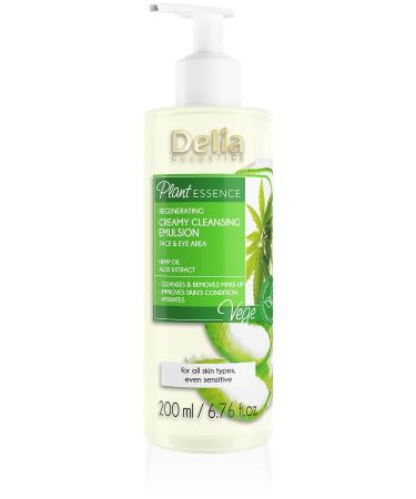 Delia Cosmetics - Plant Essence - Face & Eye Cleansing Emulsion - Creamy Make Up Remover - Vegan Friendly - Natural Ingredients - Aloe Extract - Every Skin Type - Cleanses Refreshes Soothes - 200 ml