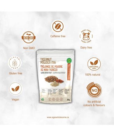 Aga's Wholesome Tigernut Powder Mix 200g Made from Ground Tigernuts & Dates Source from West Africa Plant Based Dairy Alternative Powder Vegan AIP Paleo Non GMO - Buy Online on GoSupps.com