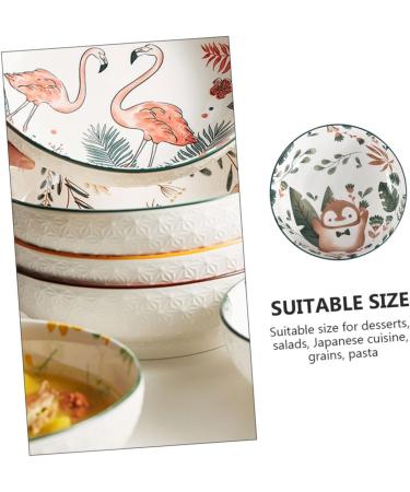 Zerodeko Ceramic Soup Bowl Animals for Kids Asian Decor Ramen Bowls Snack Serving Bowl Baby Food Noodle Bowl 23X23X7.3CM Assorted Color - Buy Online on GoSupps.com