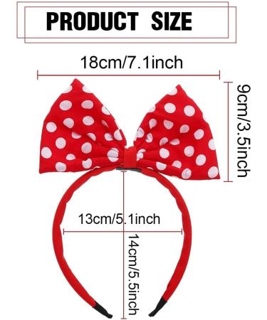 WJRQD Red Polka Dot Bow Headband for Women and Girls - Large Bow Hair Accessory for Party Cosplay Christmas or Halloween - Buy Online on GoSupps.com