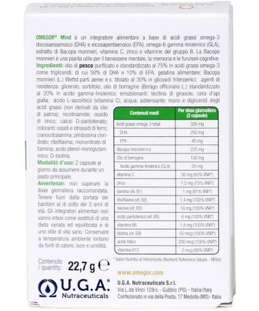 OMEGOR Mind Omega 3 Vitamin C & B12 Zinc for Your Mind Healthy Heart Borragine Skin Oil Antioxidant Property 30 Capsules - Buy Online on GoSupps.com
