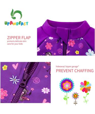 UPF 50+ Baby Girl One Piece Swimsuit with Sun Hat | Toddler Swimwear Set, 2-3 Years - Purple - Buy Online on GoSupps.com