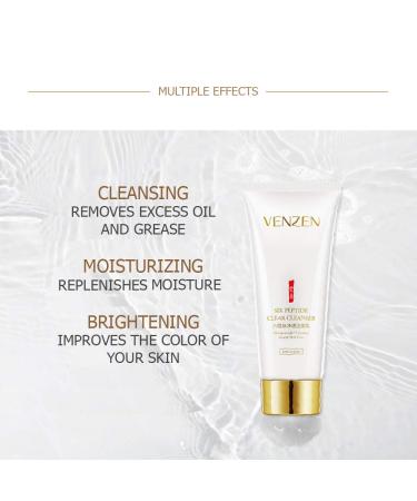 VENZEN Clear Cleanser - Six Peptide Anti-Aging & Acne Solution with Natural Ingredients | 100g Moisturizing Formula - Shop Internationally - Buy Online on GoSupps.com