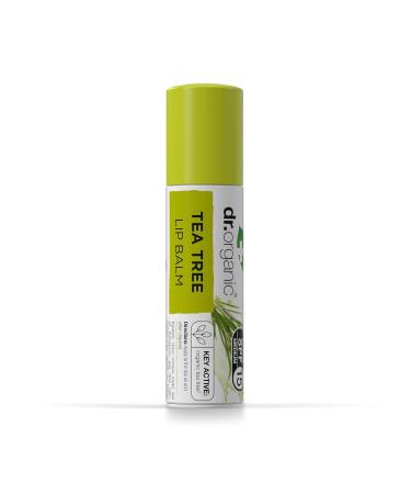 Dr. Organic Tea Tree Lip Balm | Moisturizing SPF 15 | Vegan Paraben & SLS-Free | 5.7ml - Ideal for Men & Women - Buy Online on GoSupps.com