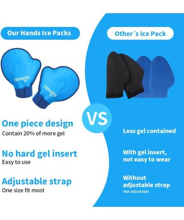 NEWGO Hand Ice Pack Gloves - 2 Pack for Pain Relief, Chemotherapy, Neuropathy, Arthritis, Injuries - Reusable Cold Gloves for Hands - Buy Online on GoSupps.com