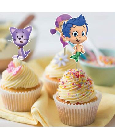 Guppies Ocean Sea Theme Happy Birthday Cake Topper & Mini Cupcake Decorations - 25 Pack - Buy Online on GoSupps.com