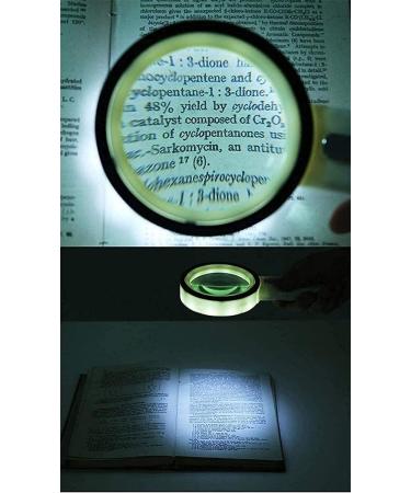 Magnifying Glass Magnifier with 12 LED Lamps Vision Aid Handheld Magnifying Glass 30X HD Lens Practical High for Power Antique Identification Magnifier - Buy Online on GoSupps.com