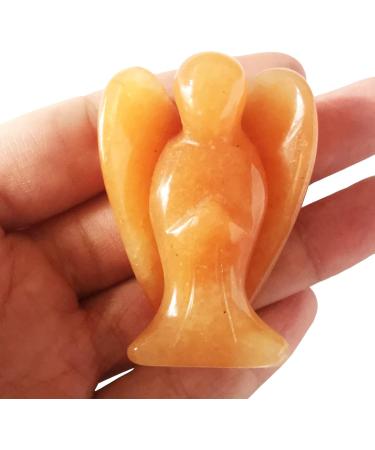Lovionus89 Naturally Red Aventurine Angel Statue - Hand-Carved 5cm Healing Crystal Decoration - Buy Online on GoSupps.com