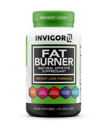 INVIGOR8 Fat Burner and Natural Appetite Suppressant   Healthy Weight Loss Formula and Thermogenic with Green Tea Leaf Extract