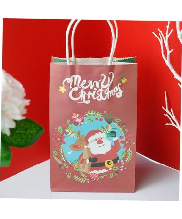 Healeved 10pcs Christmas Paper Bags Paper Gift Bag Christmas Gift Bags Christmas Bag Christmas Goodie Bag Paper Sweet Bag Brown Paper Bag Party Bags with Handles Portable Elder Candy Bag - Buy Online on GoSupps.com