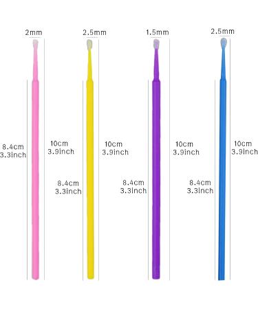 Surplex 400pcs Micro Applicator Brushes for Makeup Nail Art - Purple+Blue+Pink+Yellow - Buy Online on GoSupps.com