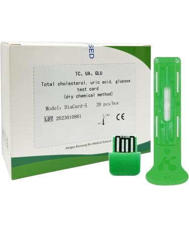 Konsung 20PCS 3-in-1 Test Strips for Total Cholesterol Uric Acid and Glucose - Buy Online on GoSupps.com