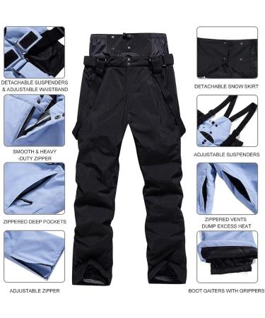 Women's Detachable Ski Bib Pants - Outdoor Windproof Waterproof Snow Pants - Large Size | Waterproof & Breathable - Buy Online on GoSupps.com
