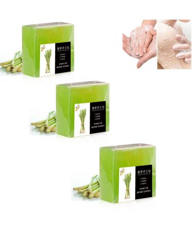 Citronella Soap Citronella Natural Soap Bar Mosquito Repellent Soap Travel Camping Essentials Natural Lemongrass Body Wash Soap Bar For Body & Facial Skin (3PCS)