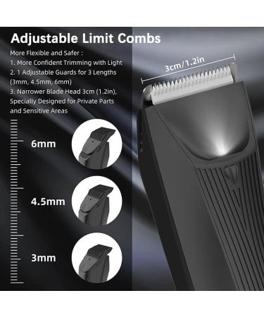 Premium Waterproof Hair Clippers for Men - Electric Body Hair Trimmers with Charging Base & LED | Groin & Pubic Groomer Razor - Buy Online on GoSupps.com