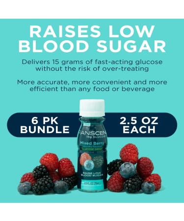 Transcend Mixed Berry Glucose Shots 12 Pack - Fast Acting Blood Sugar Support for Diabetics - Gluten Free Vegan Formula - 15g Dose - Made in USA - 2.5oz Each (Pack of 12) - Buy Online on GoSupps.com