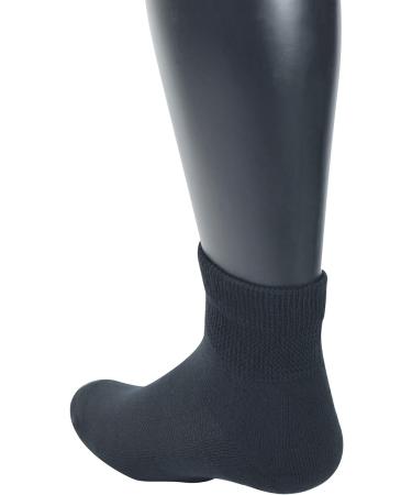 Yomandamor Non-binding Diabetic Ankle Socks for Men - 5 Pairs, Seamless Cushioned Cotton, Size 10-13, Black - Buy Online on GoSupps.com