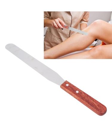 Wax spatula metal straight body wax stick made of stainless steel with wooden handle for hair removal