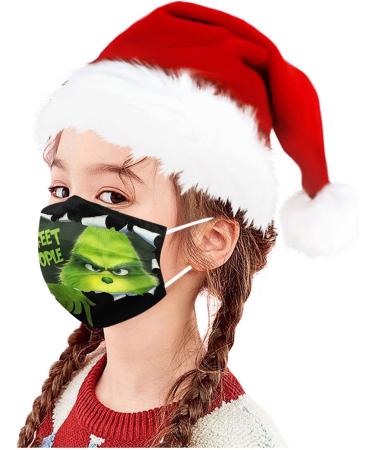 100Pcs Kids Grinch Disposable Face_Mask - Christmas Childrens Face_Mask Assorted Colors Design Boys Girls 3-Ply Face_Covering - Buy Online on GoSupps.com
