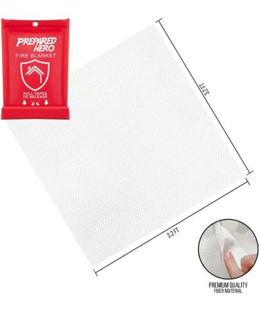 Prepared Hero 40 x 40 Emergency Fire Blanket 4 Pack + Hooks | Fiberglass Kitchen Fire Suppression Blanket for Home - Buy Online on GoSupps.com