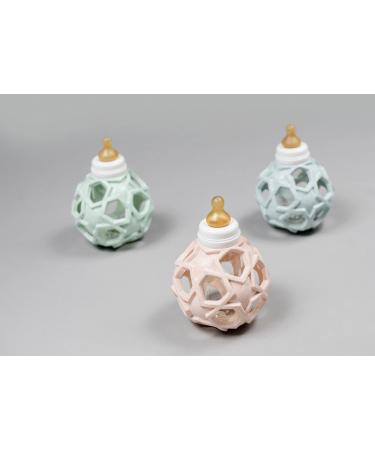 HEVEA Upcycled 2-in-1 Baby Glass Bottle | Eco-Friendly BPA-Free with Natural Rubber Star Ball (Light Blue) - Buy Online on GoSupps.com