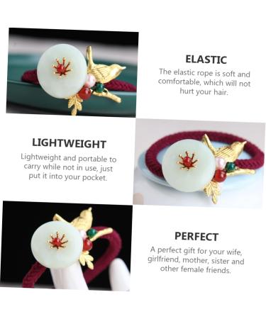 Beavorty 1Pc hair tie headband ponytail holder hair elastics Simple Jade Hair vintage hair accessories gemstone hair tie no crease hair mini rubber bands Hair Rope pearl copper - Buy Online on GoSupps.com