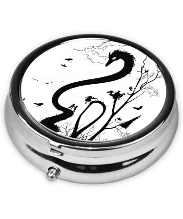 Buy Black Music Notes Round Pill Box | 3 Compartment Decorative Travel Organizer for Vitamins & Medicine - Buy Online on GoSupps.com