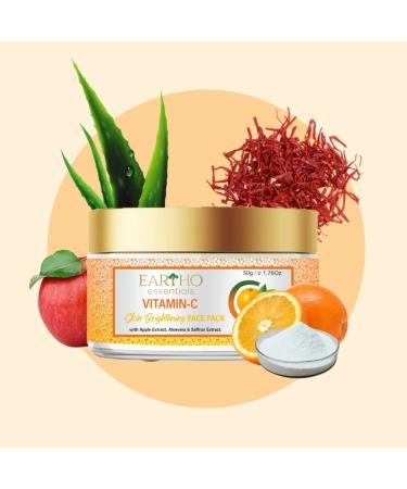 Ayurvedic Vitamin C Skin Brightening Face Pack - Apple & Saffron Extract 50g - International Shipping - Buy Online on GoSupps.com