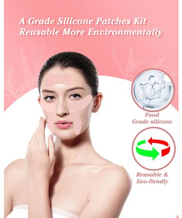 Reusable Silicone Eye & Forehead Wrinkle Patches - Under Eye & Smile Line Treatment Kit (Pink) | International Shipping - Buy Online on GoSupps.com