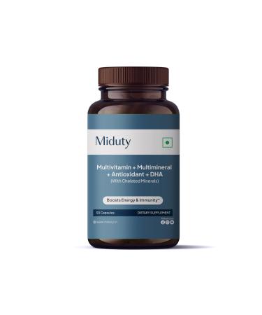 Miduty by Palak Notes Multivitamin - DHA - Alpha Lipoic Acid - Polyohenols - Micro-Ingredients Blend - Veg Omega 3 - Multivitamins - Gluten Free - Non-GMO - 30 Capsules