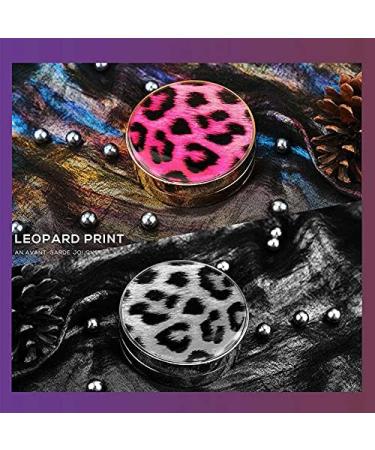 Pink Leopard Print Contact Lens Case Portable Contact Lens Case Contact Lens Case Set with Mirror Tweezers Wearing Stick Suitable for Daily Travel and Contact Lens Storage (Round) - Buy Online on GoSupps.com