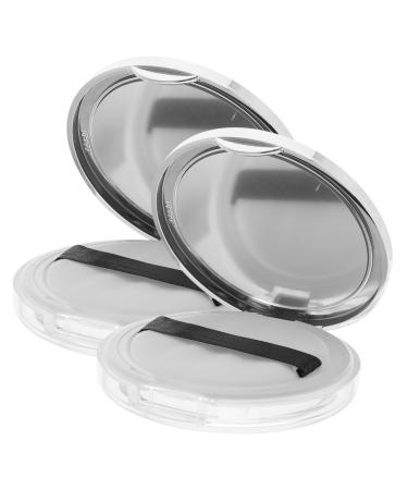 POPETPOP 2pcs Box Loose Powder Box Makeup Powder Puff Compact Powder Case 5g Powder Case Take a Bath Sample 7.5x7.5cm Silver