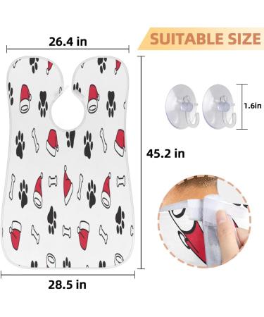 Beard Bib Apron for Men | Non-Stick Waterproof Hair Catcher & Grooming Cape with Bones & Paws Print - Buy Online on GoSupps.com