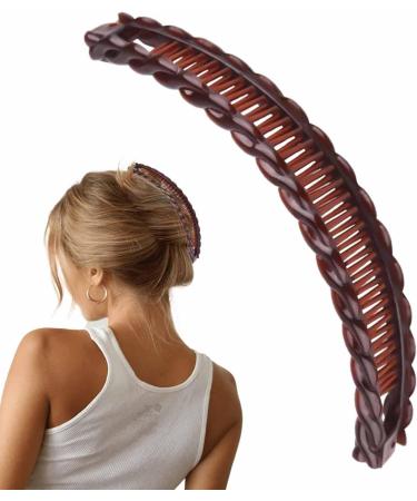 Hair Clincher Combs - Vintage Clincher Combs Clamp Grip | Ponytail Banana Clip Classic Fishtail Hair Clip for Thin to Thick Hair Styling Hair Accessories Coffee - Buy Online on GoSupps.com