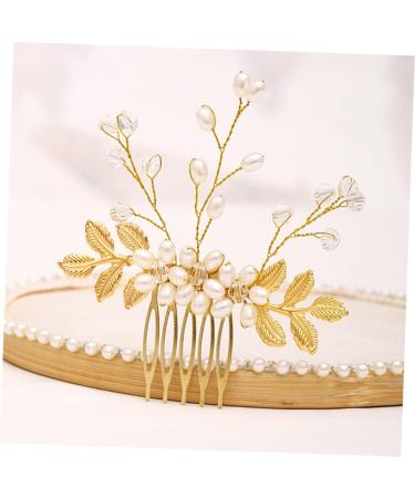 FRCOLOR Hair Accessories Comb Golden Hair Accessories Pearl Headband Gold Trim Hair Accessories For Wedding Braided Headband Women Headdress Wedding Bridal Hair Comb Comb For Bride - Buy Online on GoSupps.com