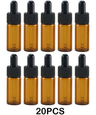 siduytin 20x Leak-proof Mini Dropper Bottle Portable Glass Container For Essential Oils Essential Oil Container Glass Droppers 10ml - Buy Online on GoSupps.com
