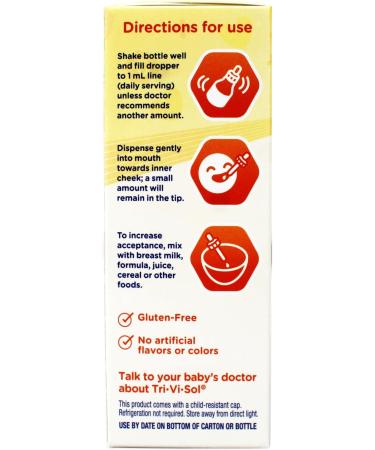 Enfamil Tri-Vi-Sol Vitamins A D & C Supplement Drops for Infants 50 mL 1.66 Fl Oz (Pack of 1) - Buy Online on GoSupps.com