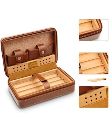 Cigar Boxs Humidors Cigar Box Cigar Humidor Leather Humidor Travel Cigar Case Portable Cigar Humidor Box with Humidifier Cow Leather and Classic Fit 4 Cigars - Buy Online on GoSupps.com