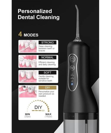 Water Flossers for Teeth - 4-Speed 5 Nozzles 260ml Tank Rechargeable & Portable for Optimal Oral Health - Buy Online on GoSupps.com