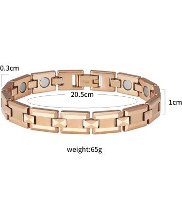 YINOX Tungsten Steel Magnetic Bracelet - 13 Magnets | Ideal Holiday Gifts for Men & Women | Rose Gold - Buy Online on GoSupps.com