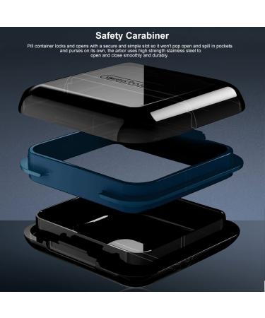 Portable Small Pill Box Organizer - 4 Compartment Travel Case for Vitamins and Medication - Waterproof and Cute Daily Pill Holder - Black - Buy Online on GoSupps.com